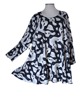 SunShine LA Shirt Softweiß-Schwarz-Grau (06929)