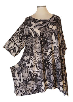 Longshirt in Anker-A-Linie Schwarz-Weiß (05068)
