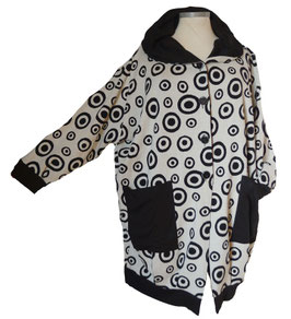 DesignSpecial Mantel Jacke Grau-Schwarz (08209)