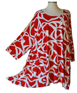 3/4-Arm Shirt in 6-Bahnen A-Linie KunstArt Red (02005)