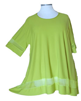 Shirt mit Chiffon-Einsätzen in A-Linie Frühlingsgrün (05128)