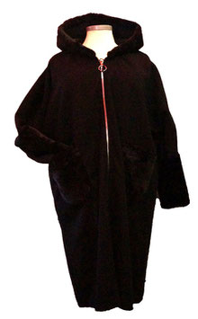 SoftshellArt-Mantel Jacke mit Kuschelfell Schwarz (07283)