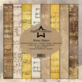 Paper Favourites Paper Pad - Music Papers 12x12" PF304