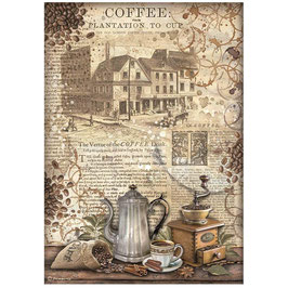 Stamperia Reispapier A4-Coffee and Chocolate DFSA4825