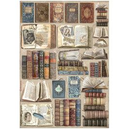 Stamperia Reispapier A4-Vintage Library DFSA4755
