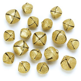 Darice-Glitter Jingle Bells/Gold Assorted
