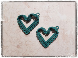 Metall Charms-Herz Türkis-370