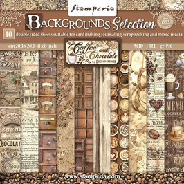 Stamperia Paper Pad 8x8" - Coffee and Chocolate Background "SBBS94"