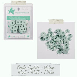 Creative Depot Breite Eyelets - Vintage Mint Matt 13mm