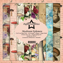 Paper Favourites Paper Pad - Mushroom Ephemera 6x6" PF231