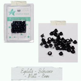 Creative Depot Eyelets - Schwarz Matt 8mm
