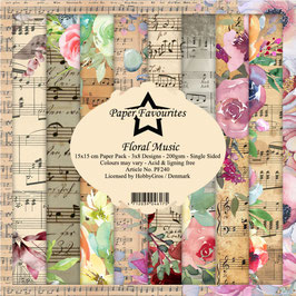 Paper Favourites Paper Pad - Floral Music 6x6" PF240