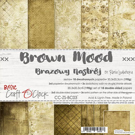 Craft O'Clock Paper Pad Basic - Brown Mood 8x8"