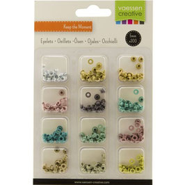 Vaessen Creative Eyelets-Ösen Kit Pastell 12 Farben