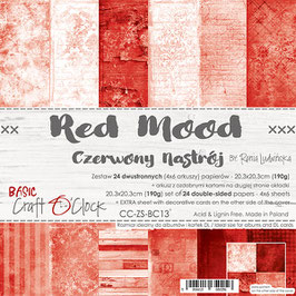 Craft O'Clock Paper Pad Basic - Red Mood 8x8"