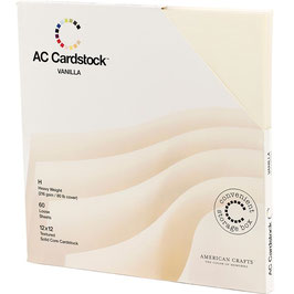 American Crafts Textured Cardstock Pack - Solid Vanilla 12x12"