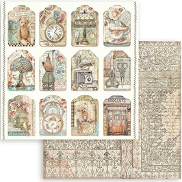 Stamperia Scrapbook Papier 12x12" - Brocante Antiques "SBB988"