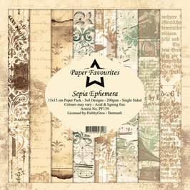 Paper Favourites Paper Pad - Sepia Ephemera 6x6" PF139