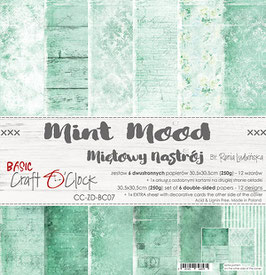 Craft O'Clock Paper Pad Basic - Mint Mood 12x12"