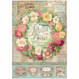 Stamperia Reispapier A4-Rose Parfum DFSA4734