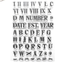 Elizabeth Crafts Clear Stamps - Roman Numerals with Alpha