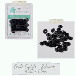 Creative Depot Breite Eyelets - Schwarz Matt 13mm