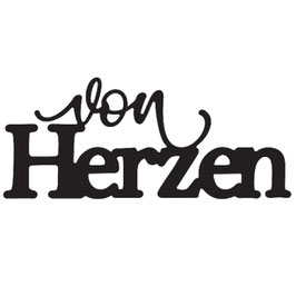 Mundart Stempel Stanzform "von Herzen"