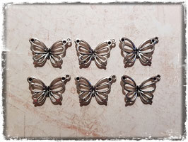 Metall Charms-Schmetterling Silber-219