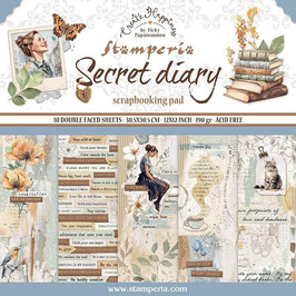 Stamperia Paper Pad 12x12" - Create Happiness Secret Diary "SBBL152"