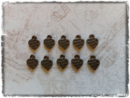 Vintage bronce Charms - Made with Love 1-110