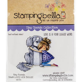Stamping Bella Cling Stamp - Tiny Townie Dawn Loves Her Doggie