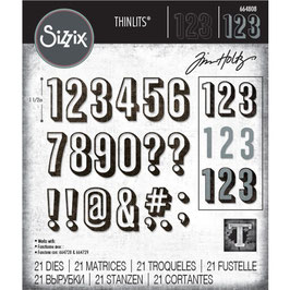 Sizzix by Tim Holtz Thinlits - Alphanumeric "Shadow Numbers"