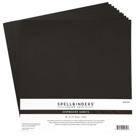 Spellbinders Chipboard Sheets - Schwarz 12x12"