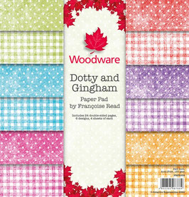 Woodware Paper Pad - Dotty and Gingham 8x8"