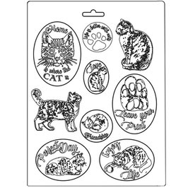 Stamperia-Soft Mould A4-Orchids & Cats K3PTA483