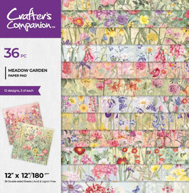 Crafter's Companion Pearl Paper Pad - Meadow Garden 12x12"