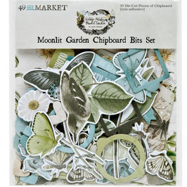 49 and Market Chipboard Bits Set-Vintage Artistry "Moonlit Garden"