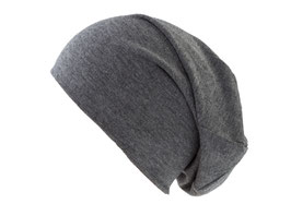 JERSEY BEANIES BEANIE LONG LANG TOLLE QUALITÄT DUNKELGRAU 2-lagig WINTER MÜTZE SLOUCH