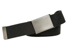 Shenky Stoffgürtel 160cm lang und 4cm breit schwarz mit matter Schnalle