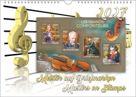 Komponisten-Kalender „Meister auf Briefmarken“  2027, DIN A3
