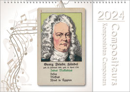 Komponisten-Kalender „Compositeurs Komponisten Composers“ 2024, DIN A4