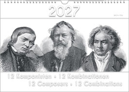 Komponisten-Kalender „12 Komponisten – 12 Kombinationen“ 2027, DIN A4