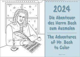 Bach-Kalender „Die Abenteuer des Herrn Bach zum Ausmalen“ 2024, DIN A4