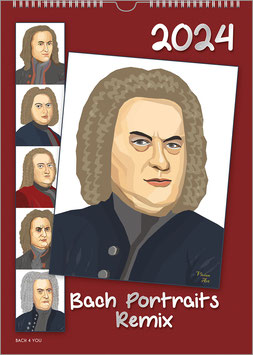 Bach-Kalender „Bach Portraits Remix“ 2024, DIN A2