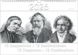 Komponisten-Kalender „12 Komponisten – 12 Kombinationen“ 2026, DIN A2
