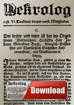 Der Nekrolog über Johann Sebastian Bach von 1750 mit Musik von Bach als Hörbuch zum Downloaden