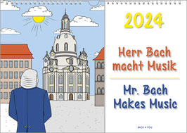 Bach-Kalender „Herr Bach macht Musik“ 2024, DIN A3