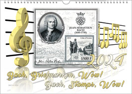 Bach-Kalender „Bach, Briefmarken, Wow!“  2024, DIN A2