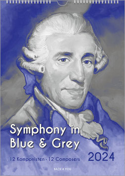 Komponisten-Kalender „Symphony in Blue & Grey – 12 Komponisten“ 2024, DIN A4