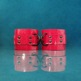 Candy Cuffs - Red Glitter